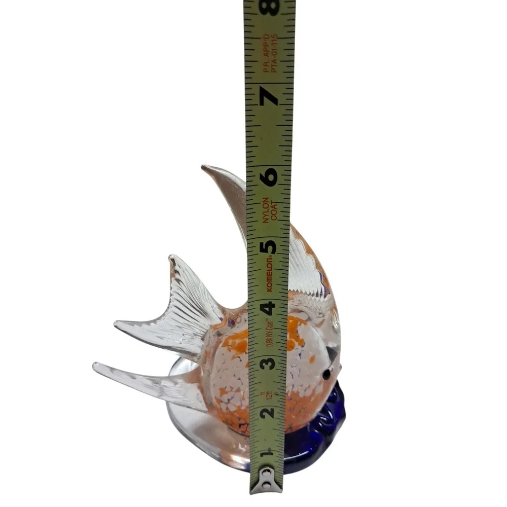Partylite Glass Fish Figurine with Colorful‎ Base Decor Spot For A Candle